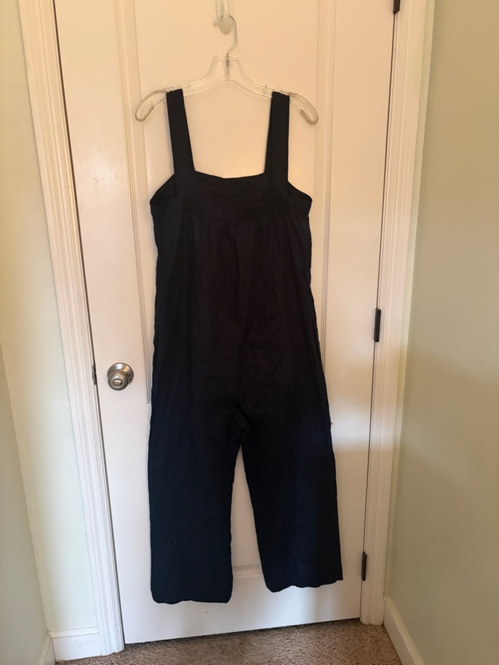 Quince Dark NavyBlue Linen Wide-Leg Jumpsuit- Size M - Picture 2 of 5